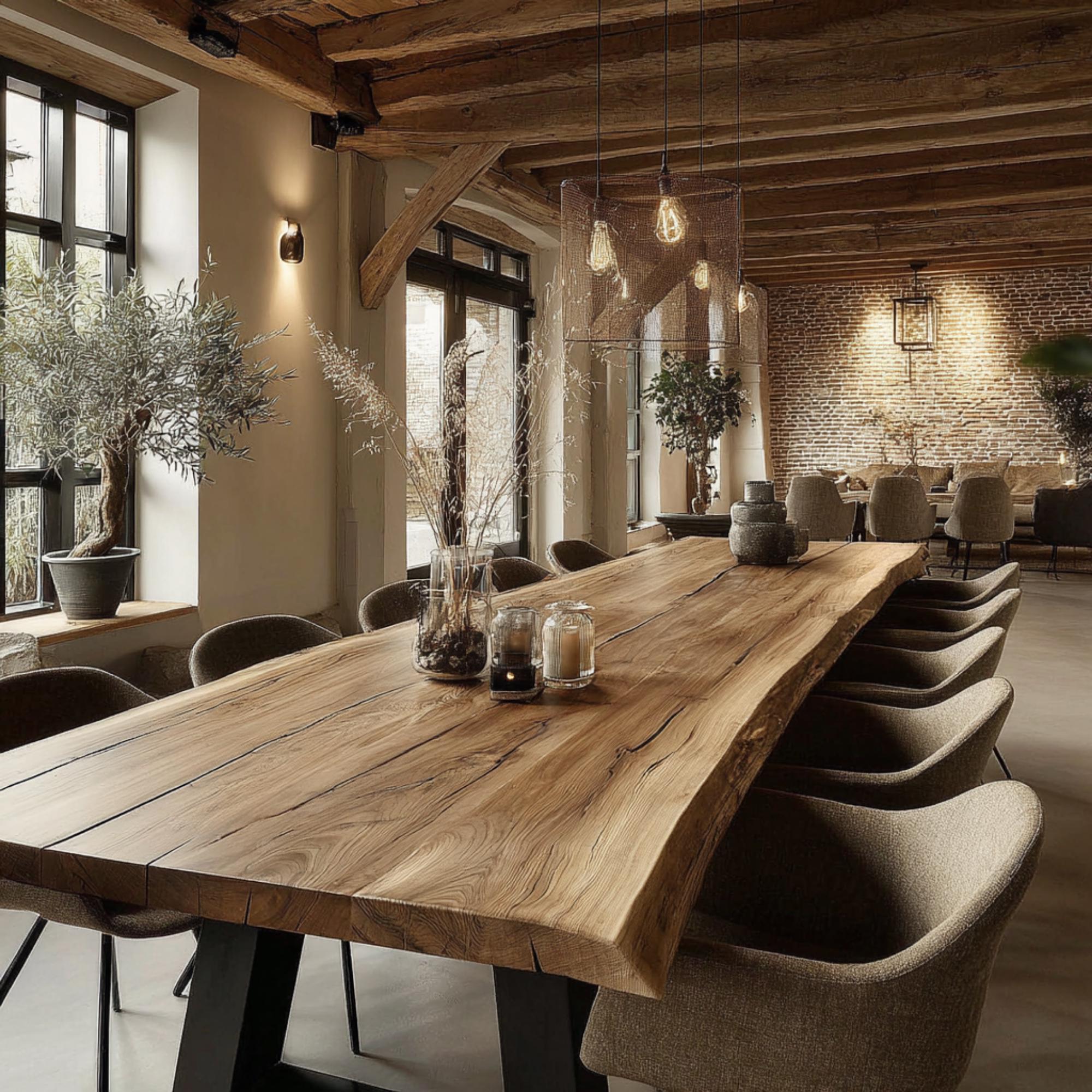 Solid Walnut Dining Table – Handmade Natural Wood Table